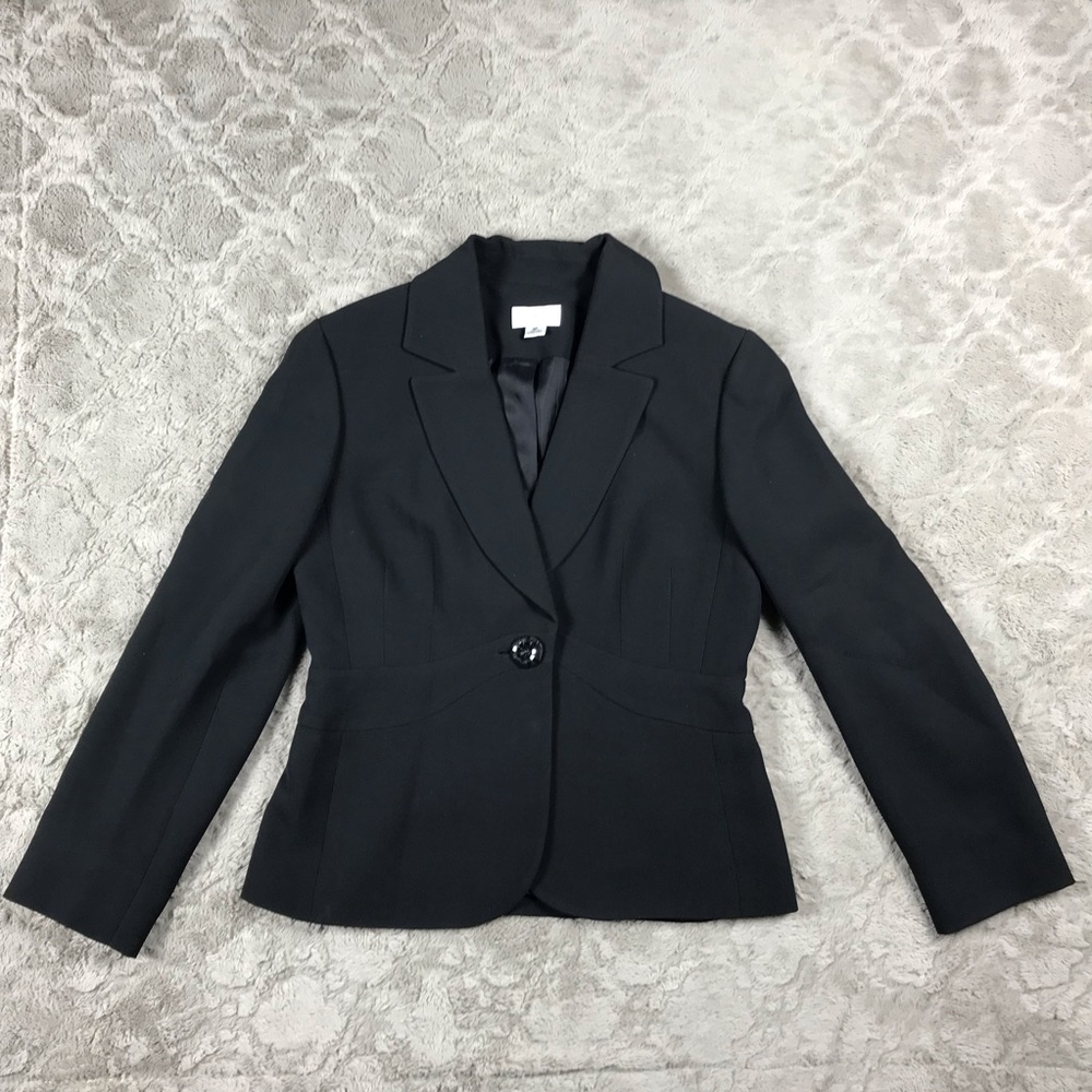 Ann Taylor Loft Black One Button Blazer